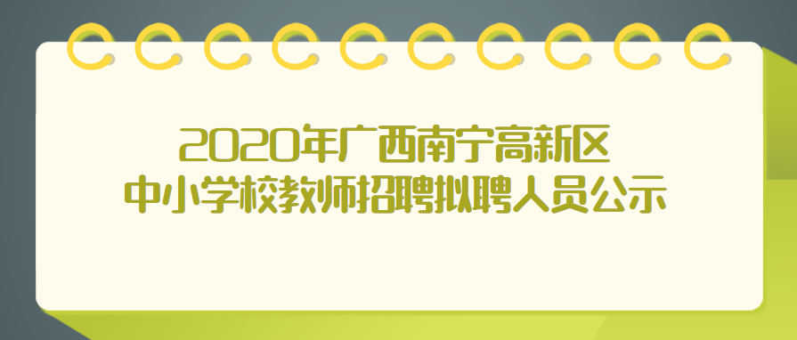 2020年广西南宁高新区中小学校教师招聘拟聘人员公示